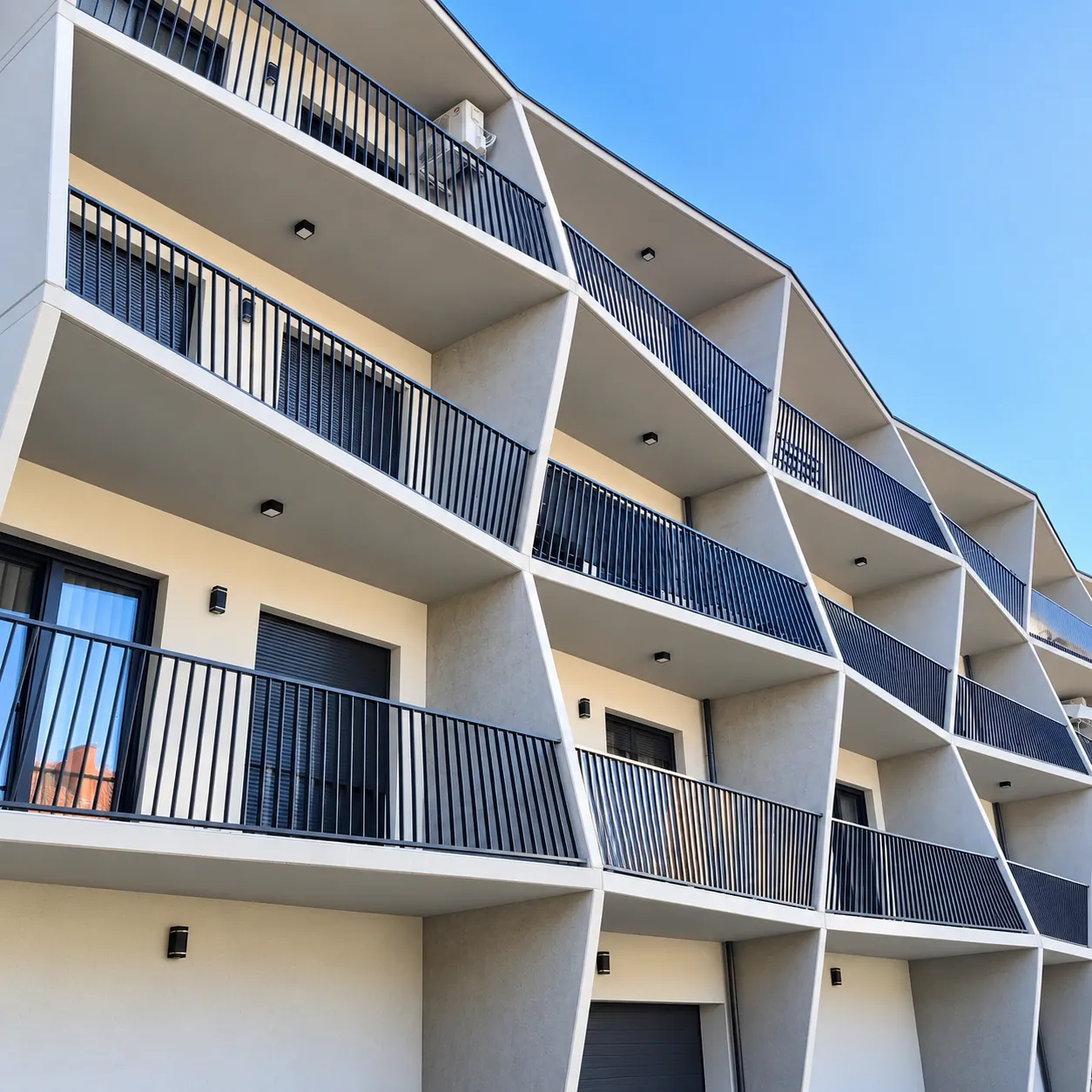 Balustrady balkonowe na elewacji
